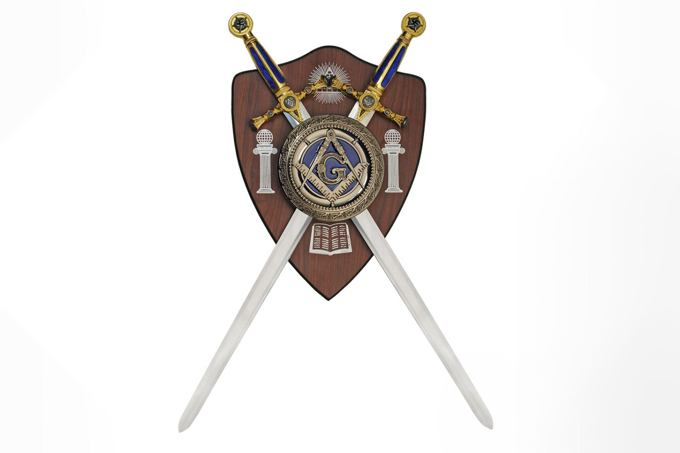 29.5″ Masonic Double Sword With Plaque Stainless Steel Blade