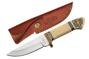 Banded Celtic Stainless Steel Blade | Bone Handle 8 inch Hunting Knife