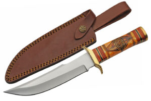 Red Sun Stainless Steel Blade | Bone Handle 12 inch Edc Hunting Knife