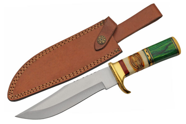 Forest Burn Stainless Steel Blade | Bone & Pakkawood Handle 12.5 inch Edc Hunting Knife