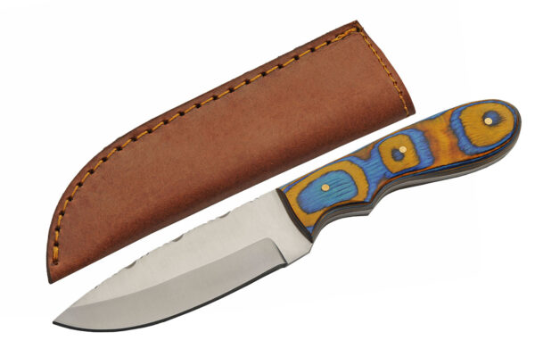Sunset Stainless Steel Blade | Colored Wood Handle 8 inch Edc Hunting Knife