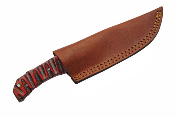 Red Charcoal Stainless Steel Blade | Colorwood Handle 8.75 inch Edc Hunting Knife