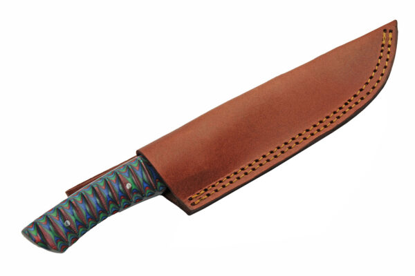 Colorwood Stainless Steel Blade | Grooved Colorwood Handle 9.5 inch Edc Hunting Knife
