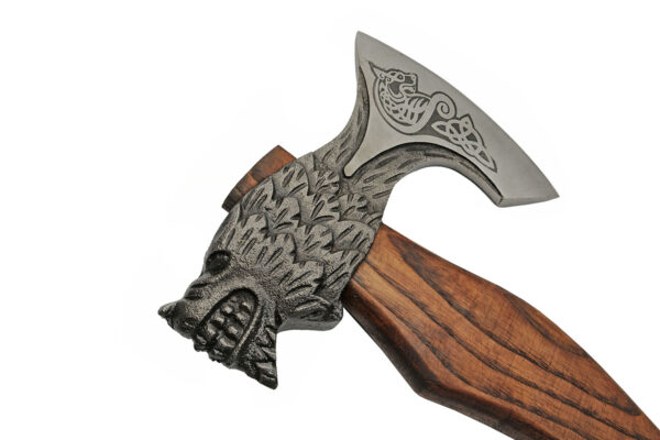 Fenir Wolf Carbon Steel Blade Burnt Ash Wood Handle 19 inch Edc Hammer Axe