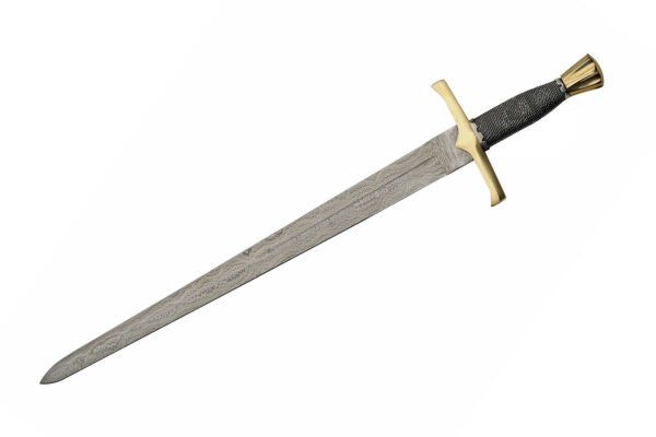 Medieval Garth Damascus Steel Blade | Wire Wrapped Handle 29 inch EDC Sword