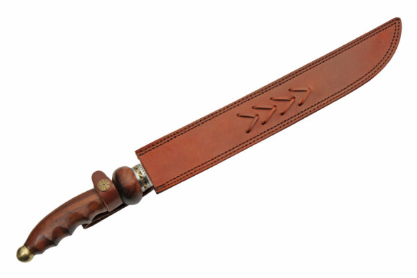 Medieval Damascus Steel Blade | Wooden Handle 21.5 inch EDC Saber Sword