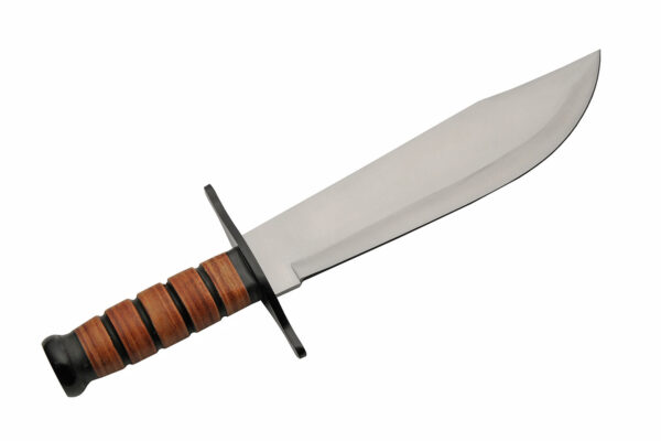 Flying US Flag Stainless Steel Blade | Leather Handle 14 inch Edc Hunting Knife