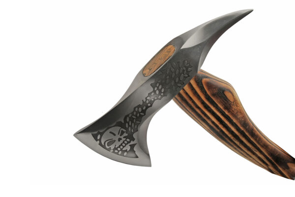 Skull Grinder Stainless Steel Blade | Burnt Ash Wood Handle 18.5 inch Edc Axe