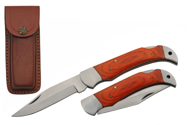 Eagle Tail Stainless Steel Blade | Orange Pakkawood Handle 9 inch Edc Folding Knife