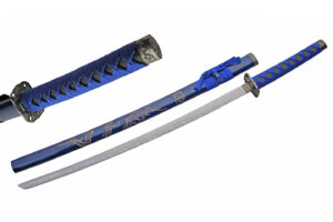 Blue Dragon Carbon Steel Blade | Cord Wrapped Wooden Handle 40 inch Katana Sword