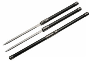 Black Satin Finish Stainless Steel Blade | Metal Handle 27 inch 2 Piece Split Sword