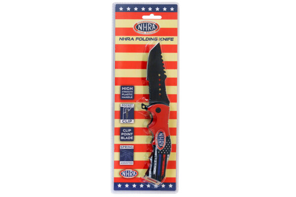 NHRA Half Flag Stainless Steel Blade | Abs Handle 8 inch Edc Folding Knife