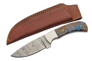 Earth Space Damascus Steel Blade | Resin Handle 8.5 inch Edc Hunting Knife