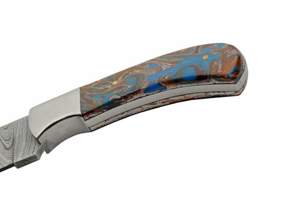 Earth Space Damascus Steel Blade | Resin Handle 8.5 inch Edc Hunting Knife