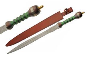Double Edged Damascus Steel Blade | Pakkawood Handle 33.75 inch Edc Sword