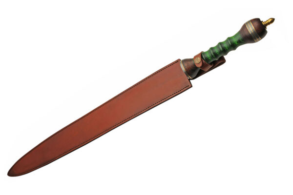 Double Edged Damascus Steel Blade | Pakkawood Handle 33.75 inch Edc Sword