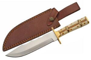 Western Clip Point Stainless Steel Blade | Bone Handle 12 inch Edc Hunting Knife
