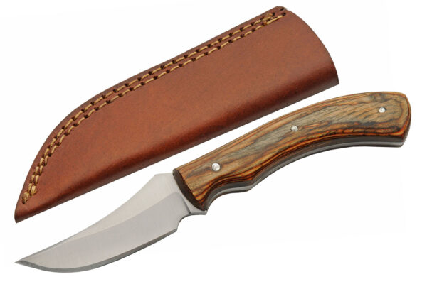 Brown Farmers Stainless Steel Blade Natural Wood Handle 8 inch Edc Hunting Knife