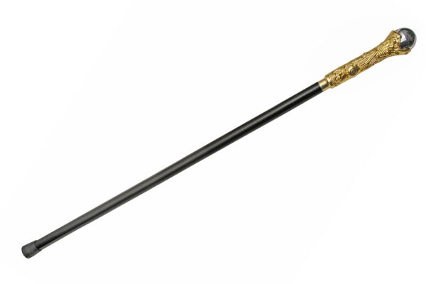 40″ Gold Wizard Walking Cane Sword Stainless Steel Blade Gold Finish Metal Handle