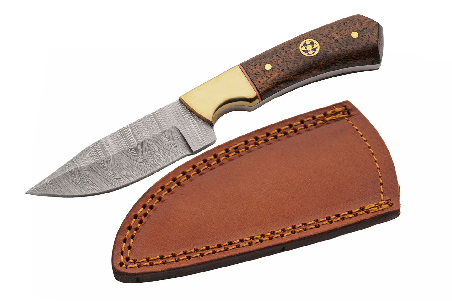 6.5″ Bronze Baron Hunting Knife Damascus Steel Blade 6.5″ Bronze Baron Hunting Knife Damascus Steel Blade