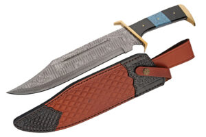 17″ Azure Wave Bowie Knife With Leather Sheath
