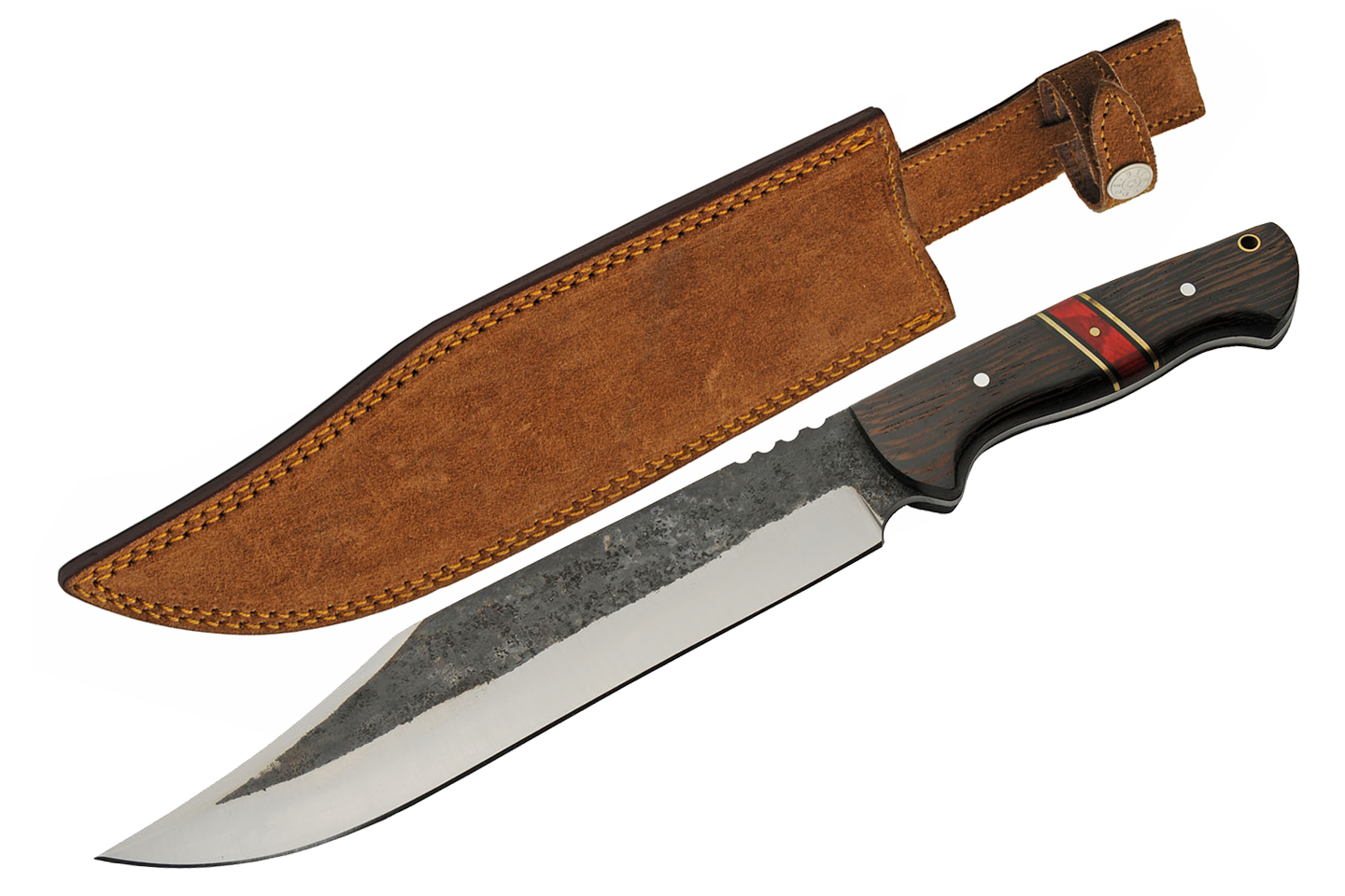 15″ Forged Bowie Hunting Knife With Leather Sheath 15″ Forged Bowie Hunting Knife With Leather Sheath