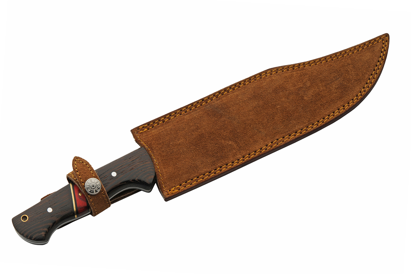 15″ Forged Bowie Hunting Knife With Leather Sheath 15″ Forged Bowie Hunting Knife With Leather Sheath