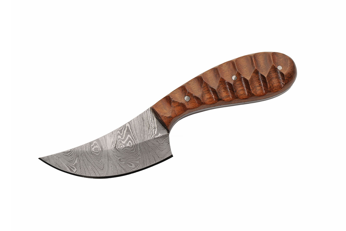 6″ Grooved Walnut Wood Hunter With Leather Sheath 6″ Grooved Walnut Wood Hunter With Leather Sheath