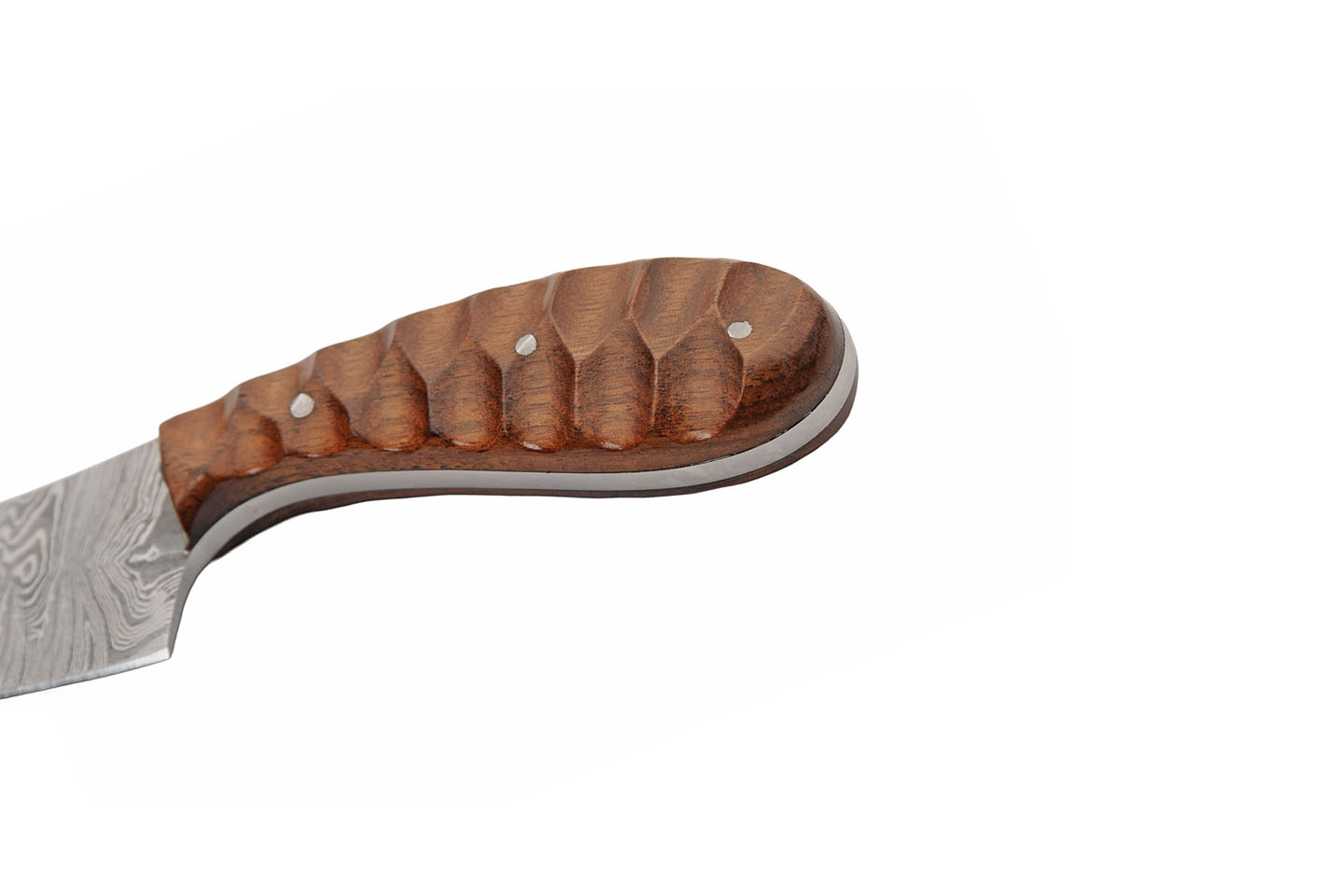 6″ Grooved Walnut Wood Hunter With Leather Sheath 6″ Grooved Walnut Wood Hunter With Leather Sheath