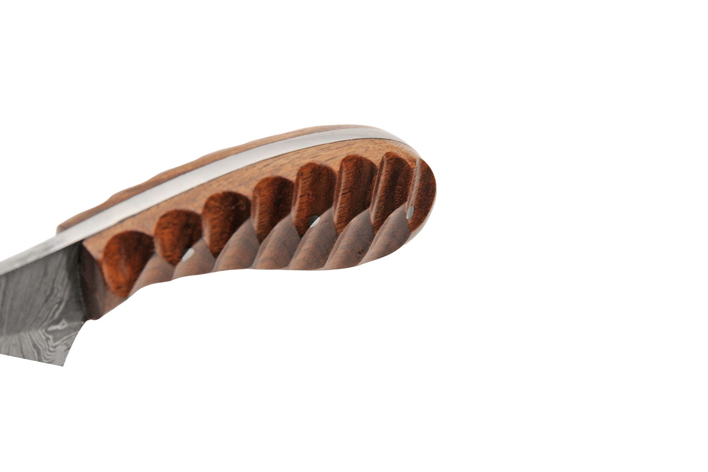 6″ Grooved Walnut Wood Hunter With Leather Sheath 6″ Grooved Walnut Wood Hunter With Leather Sheath