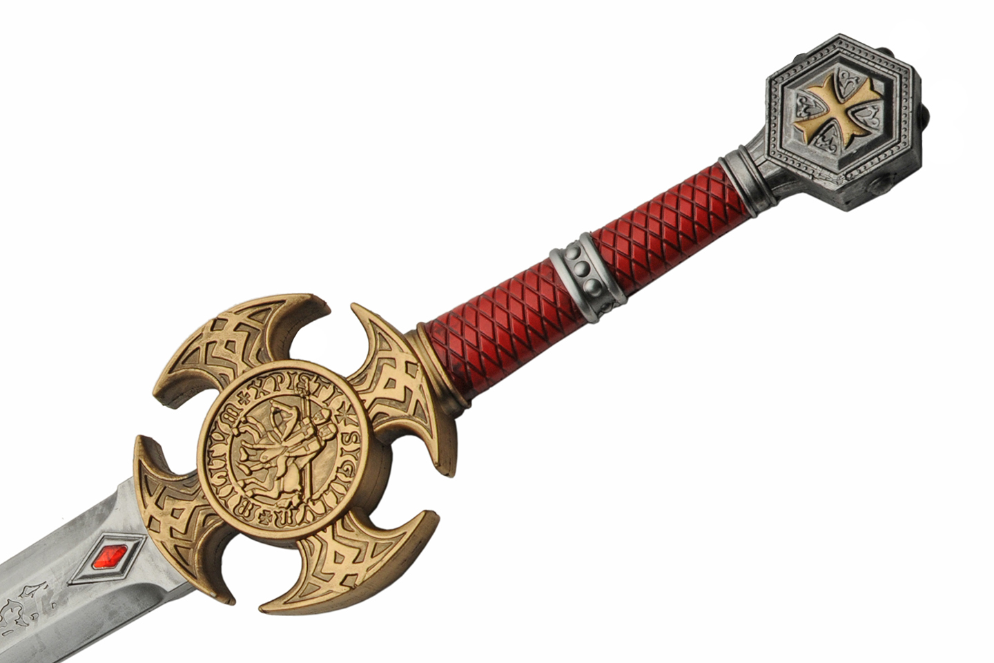 35.5″ Red Medieval Templar Training Sword 35.5″ Red Medieval Templar Training Sword