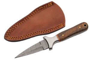 7.25″ Mosaic Boot Knife With Sheath Damascus Steel Blade