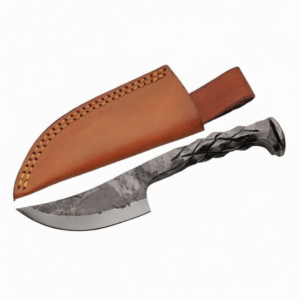 Forged Diamond Knife With Sheath Carbon Steel Blade