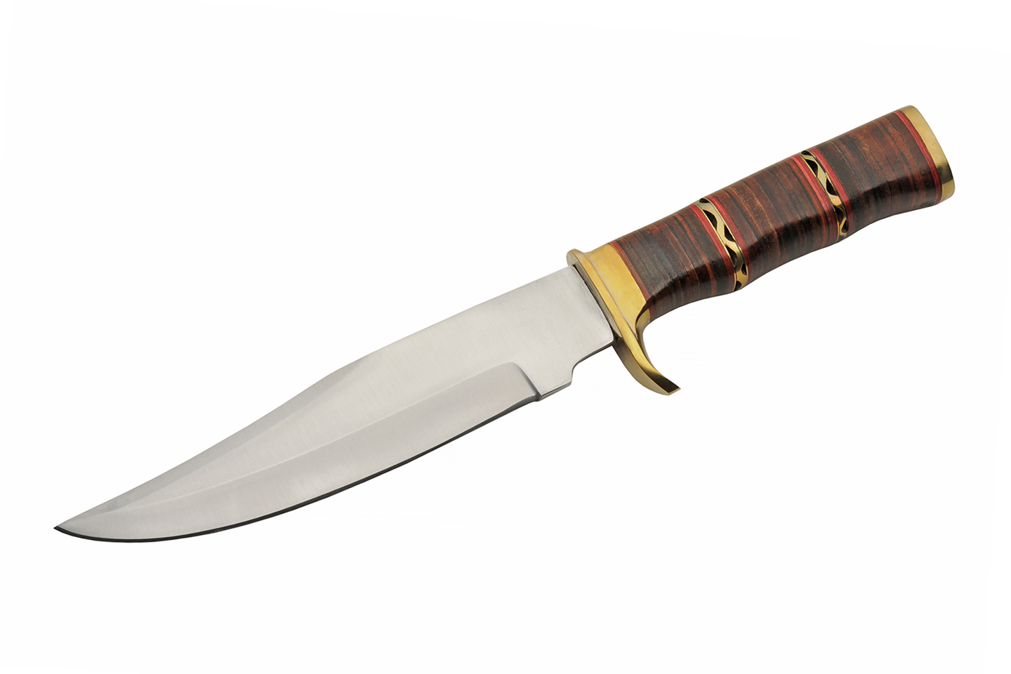 12.5 Filework Stacked Leather Hunting Knife With Leather Sheath 12.5 Filework Stacked Leather Hunting Knife With Leather Sheath