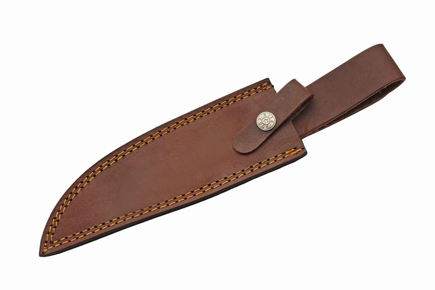 12.5 Filework Stacked Leather Hunting Knife With Leather Sheath 12.5 Filework Stacked Leather Hunting Knife With Leather Sheath