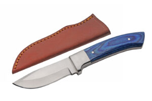 7.5″ Chrome Sapphire Hunting Knife With Leather Sheath 7.5″ Chrome Sapphire Hunting Knife With Leather Sheath