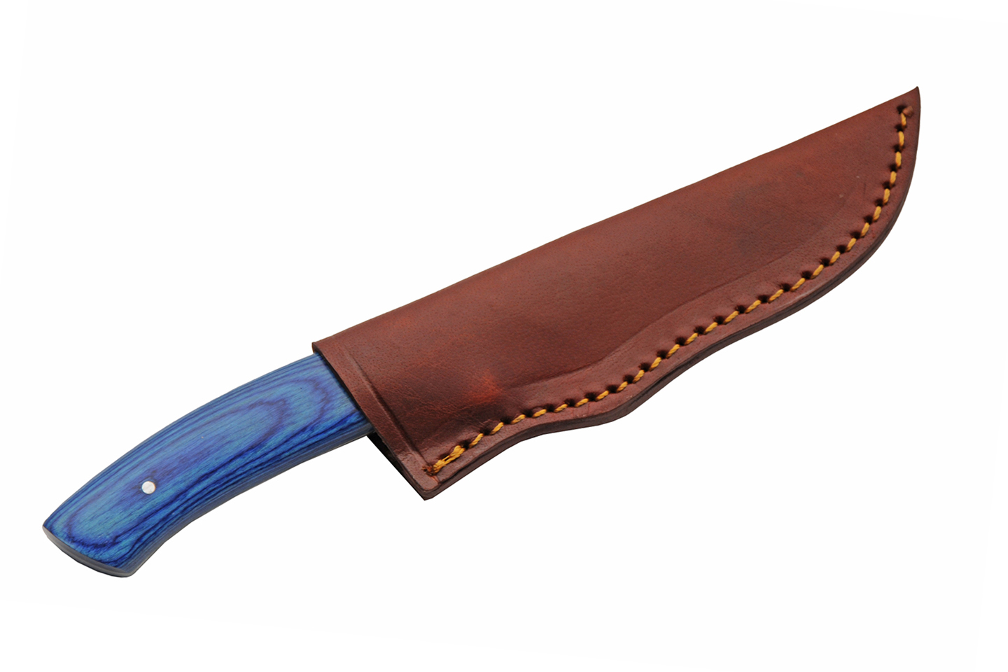 7.5″ Chrome Sapphire Hunting Knife With Leather Sheath 7.5″ Chrome Sapphire Hunting Knife With Leather Sheath