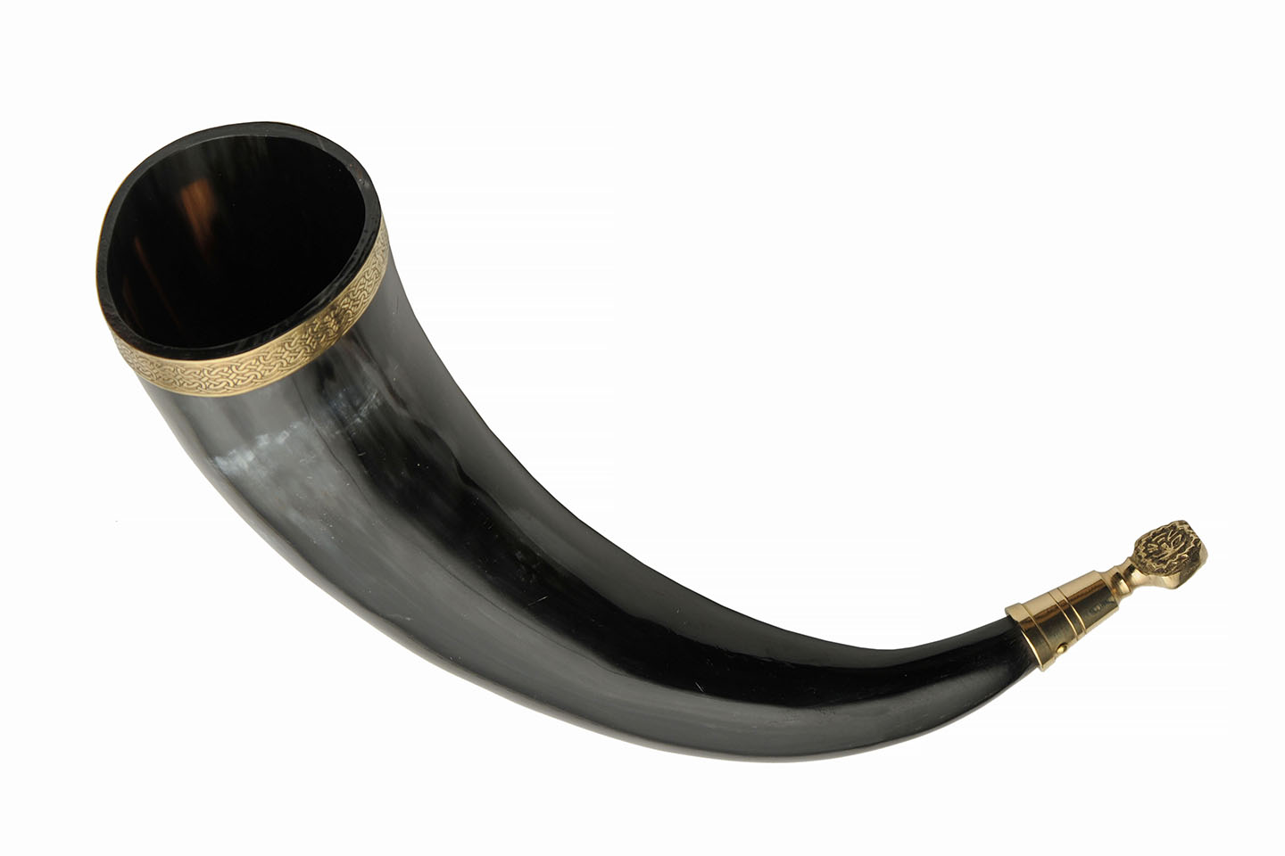 10oz. Black Brass Horn Viking Medieval Style Drinking Horn 10oz. Black Brass Horn Viking Medieval Style Drinking Horn
