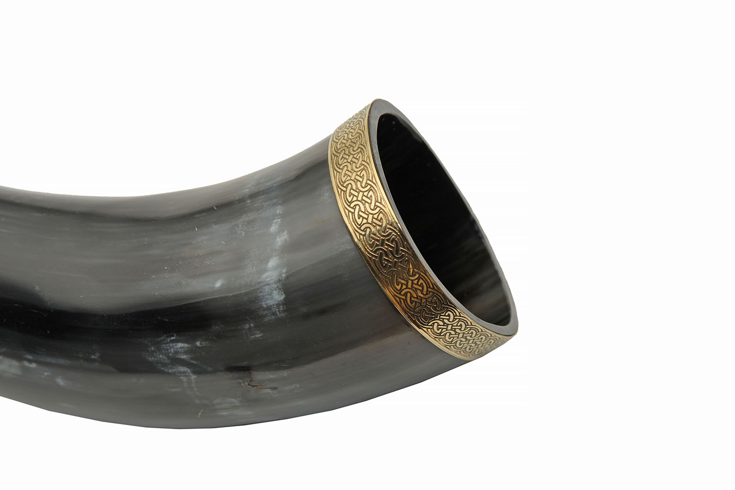 10oz. Black Brass Horn Viking Medieval Style Drinking Horn 10oz. Black Brass Horn Viking Medieval Style Drinking Horn