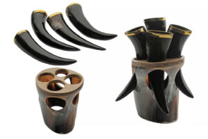16.9oz Black Buffalo Viking Horn Set Medieval Style Drinking Horn 16.9oz Black Buffalo Viking Horn Set Medieval Style Drinking Horn